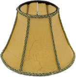 Upgradelights Aged European Parchment with Braided Black and Gold Trim 8 Inch Clip On Chandelier Lampshade 4x8x6