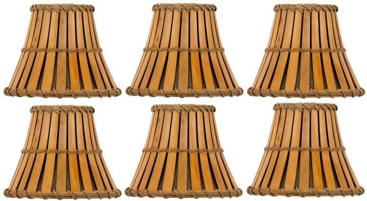 Bamboo Style 6 Inch Mini Clip On Chandelier Lamp Shades (Set of 6)