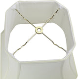 Eggshell Silk 14 Inch Square Bell Cut Corner Lampshade with Matching Harp and Finial