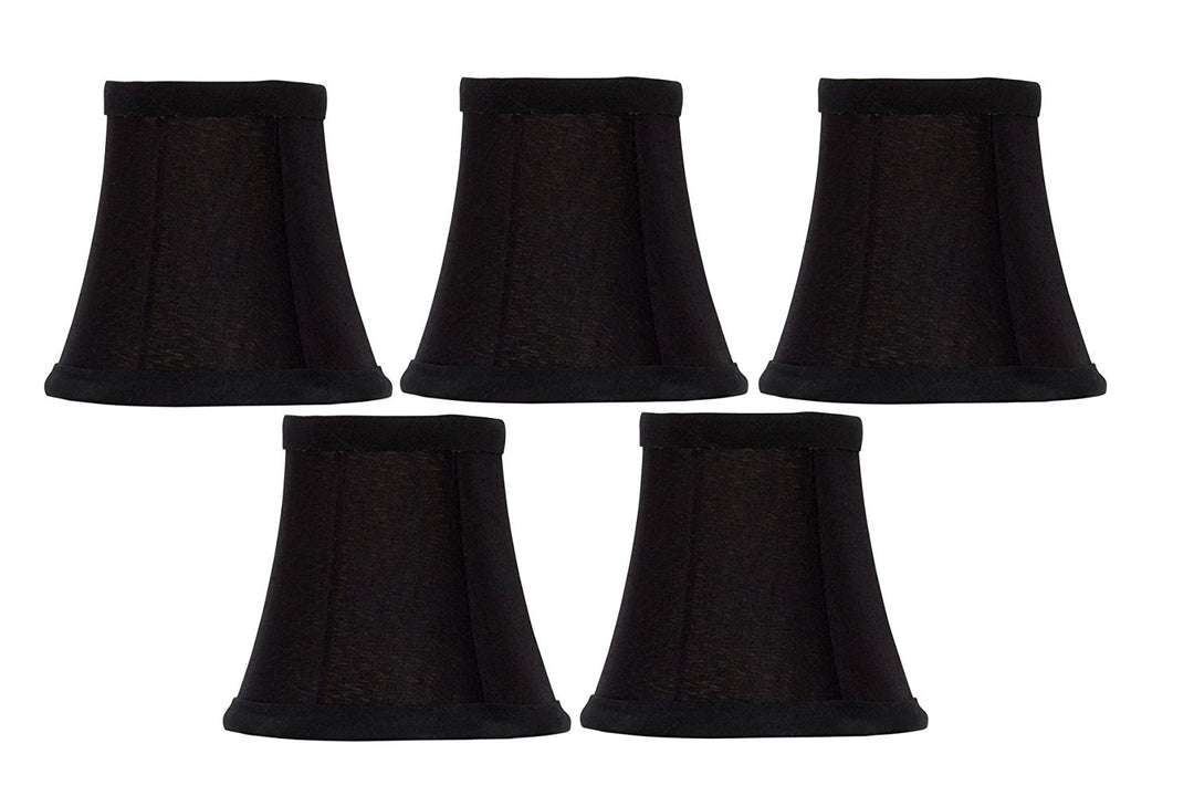 Upgradelights Set of 5 Bell Clip On 4 Inch Chandelier Lampshade Replacement (2.5 x 4 x 3.75)