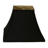 Black with Gold Silk 12 Inch Square Bell Lampshade Replacement
