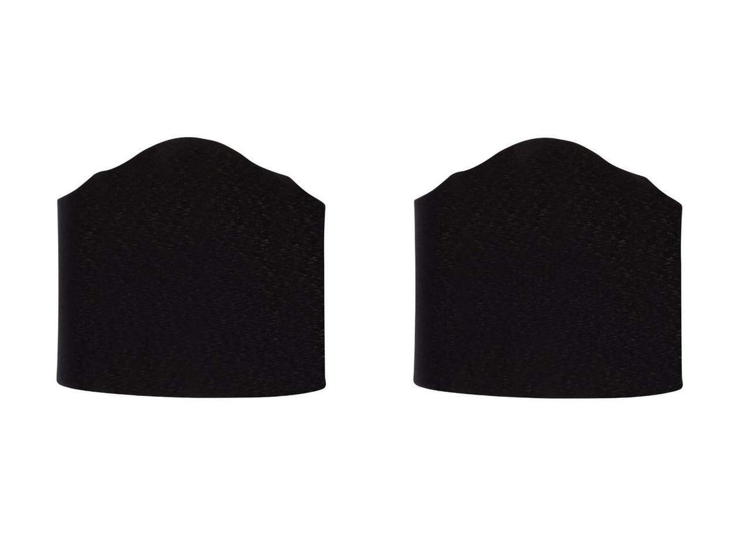 UpgradeLights Black Fabric 6 Inch Wall Sconce Shield Lamp Half Shades (Set of 2)