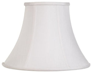 UpgradeLights White Eggshell Shantung Silk 16 Inch Bell Lampshade Replacement