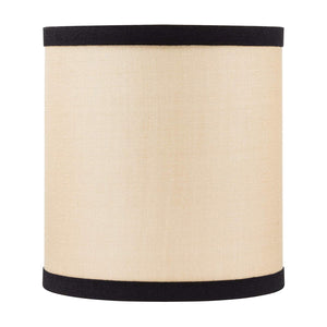 Natural Silk with Black Trim 5 Inch Drum Chandelier Lampshade