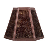 Upgradelights Mica 5 Inch Craftsman Style Hex Clip On Chandelier Lampshade in Amber 2.75 x 5 x 4 Inches
