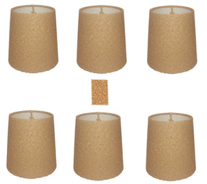 UpgradeLights Natural Cork 4 Inch Retro Drum Chandelier Lamp Shades (Set of Six)