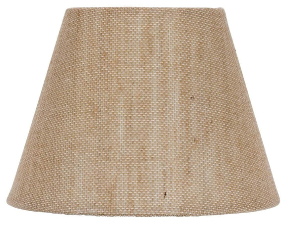 UpgradeLights European Drum Style Chandelier Lamp Shade 6 Inch Natural Burlap Clips Onto Bulb