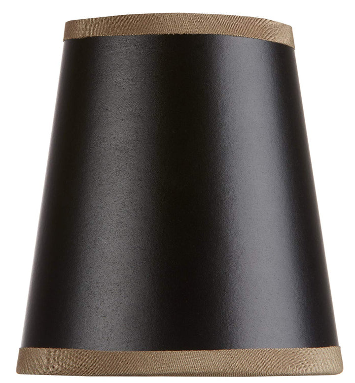 Black with Gold Trim 4 Inch Clip On Chandelier Lamp Shade