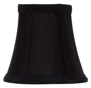Black Silk with Gold Interior 4 Inch Bell Clip On Chandelier Lampshade
