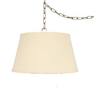 UpgradeLights Beige Linen 19 Inch Drum Portable Swag Lampshade