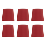 Red Four Inch Tapered Drum Clip on Chandelier Lampshades (Set of Six)
