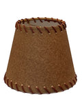 Oiled Parchment 8 Inch Empire Clip On Lamp Shade with Stitched Trim