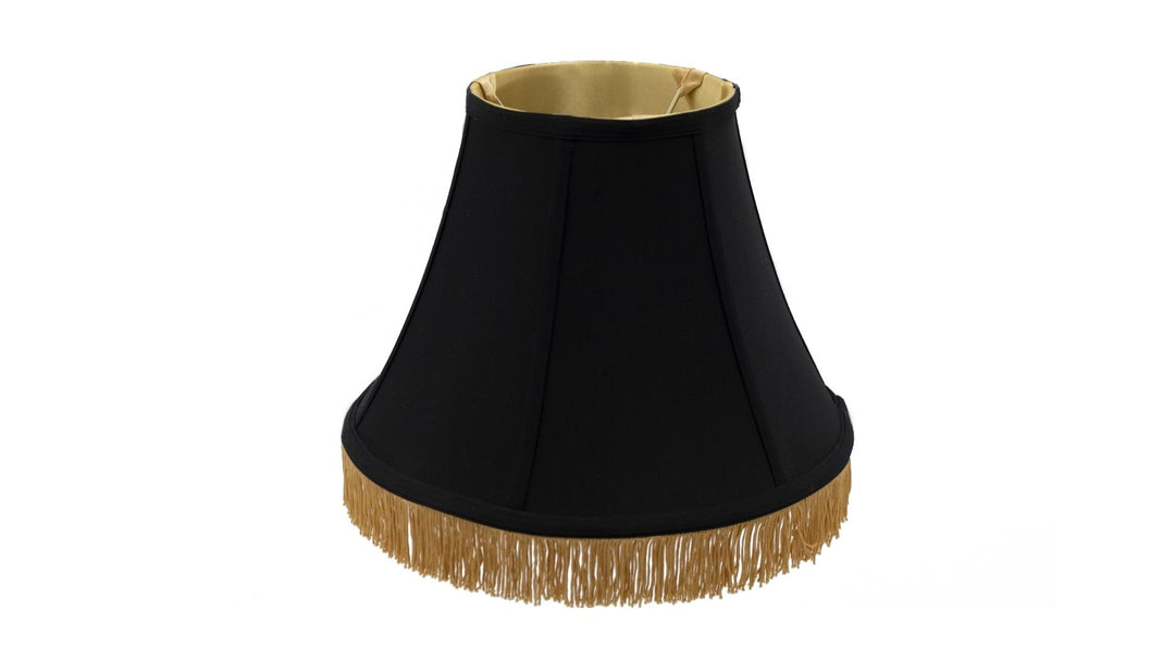 Shantung Silk 12 Inch Bell Uno Lamp Shade with Fringe