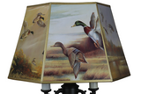Duck Motif Printed Panel 18 Inch Hex Floor Lamp Shade