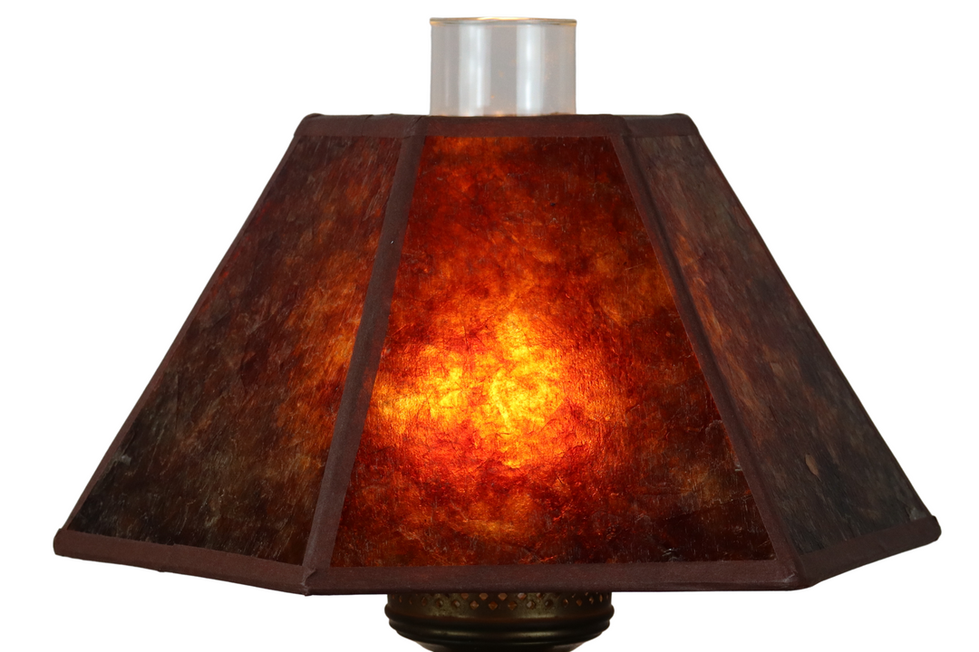 Mica 12 Inch Hex Chimney Style Lamp Shade