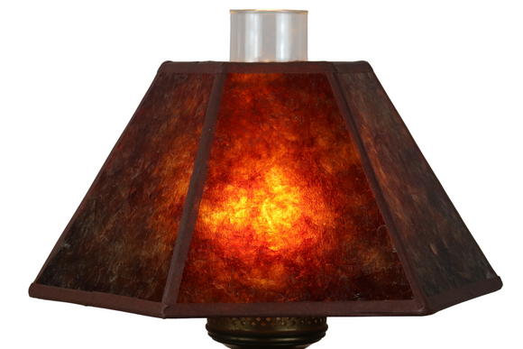 Mica 14 Inch Hex Chimney Style Lamp Shade