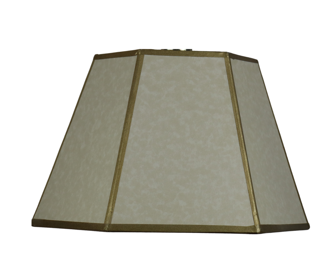 Off White Gold Lined Panel 10 Inch Hex Clip On Lampshade