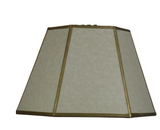 Off White Gold Lined Panel 12 Inch Hex Washer Fitter Lampshade