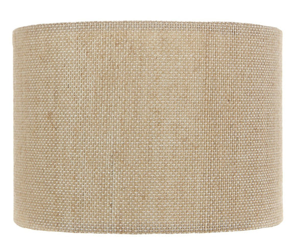 Upgradelights Beige Burlap 5 Inch Retro Barrel Drum Clip on Chandelier Lampshade
