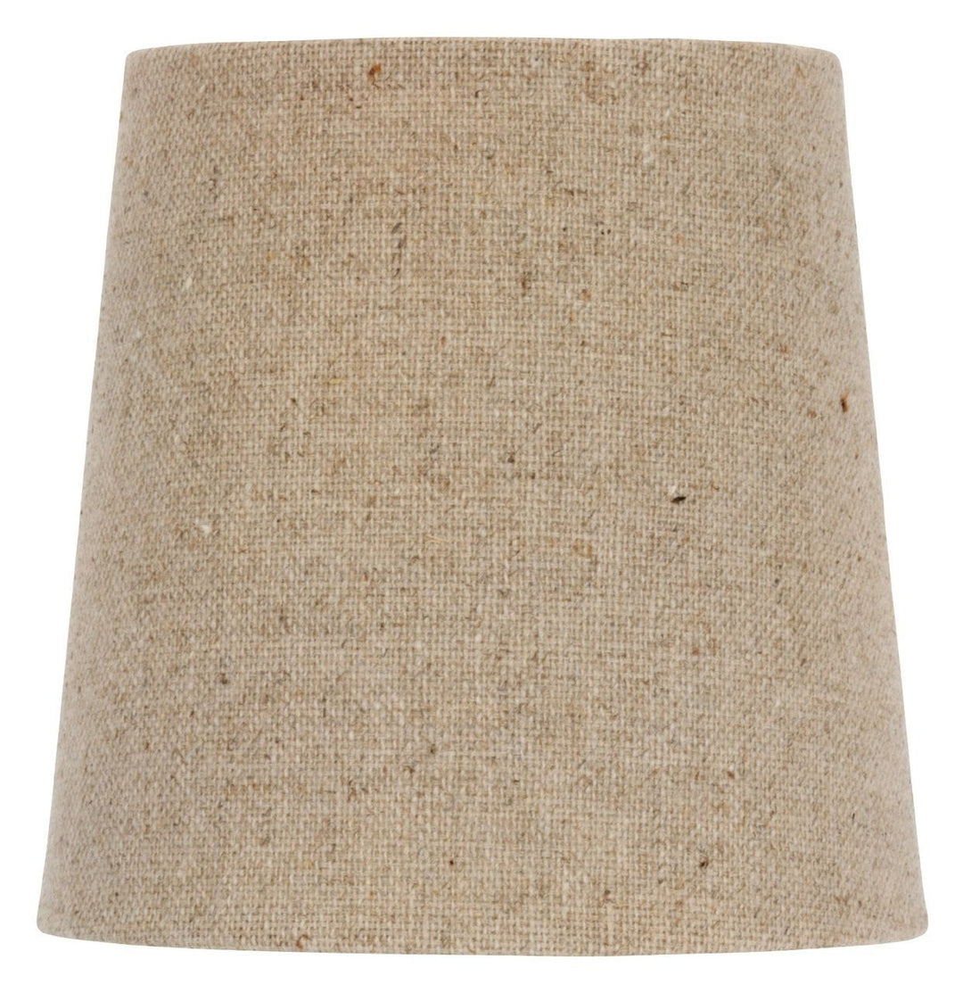 UpgradeLights Chandelier Lamp Shade Clip on Shade 5 Inch Beige Linen Retro Drum Clips Onto Bulb