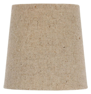 UpgradeLights Chandelier Lamp Shade Clip on Shade 5 Inch Beige Linen Retro Drum Clips Onto Bulb