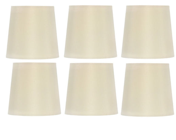 Upgradelights Eggshell 7 Inch Chandelier Lampshades with Nickel Bulb Clip (Set of 6)