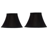 UpgradeLights Set of 2 Chandelier Lamp Shades 6 inch Black Silk with Gold Lining