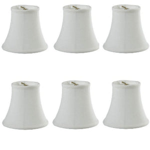 UpgradeLights Set of Six- 5 Inch European Drum Style Chandelier Lamp Shade Mini Shade Eggshell Color