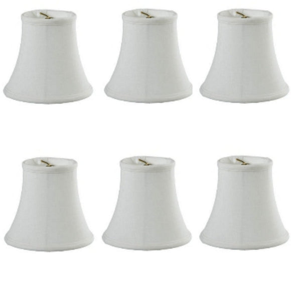 UpgradeLights Set of Six- 5 Inch European Drum Style Chandelier Lamp Shade Mini Shade Eggshell Color