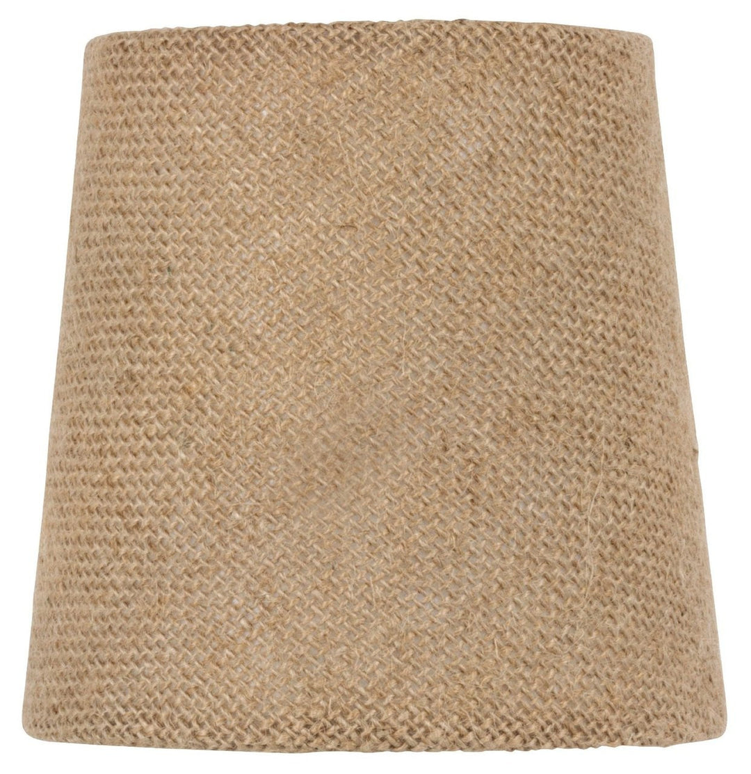 UpgradeLights Beige Burlap 4 Inch European Drum Chandelier Lamp Shades (Set of 5) with Matching Chain Cover