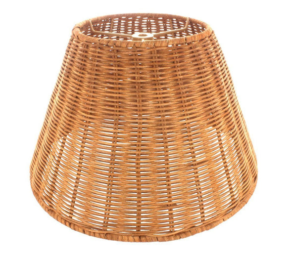 Upgradelights Medium Brown Wicker 12 Inch Empire Style Washer Fitted Lampshade