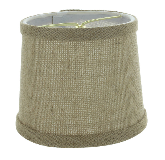 6 Inch Burlap with Trim Drum Shaped Chandelier Lampshade