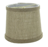 6 Inch Burlap with Trim Drum Shaped Chandelier Lampshade