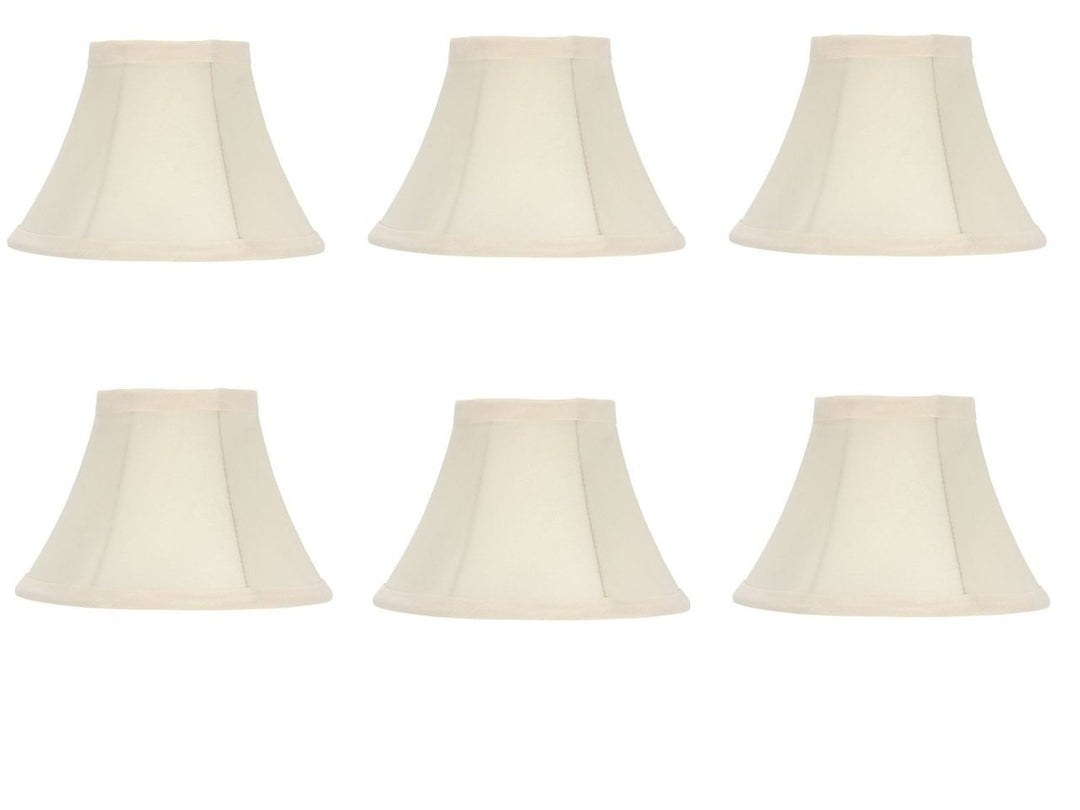 UpgradeLights 6 Inch Set Of 6 Chandelier Lamp Shades Eggshell Silk