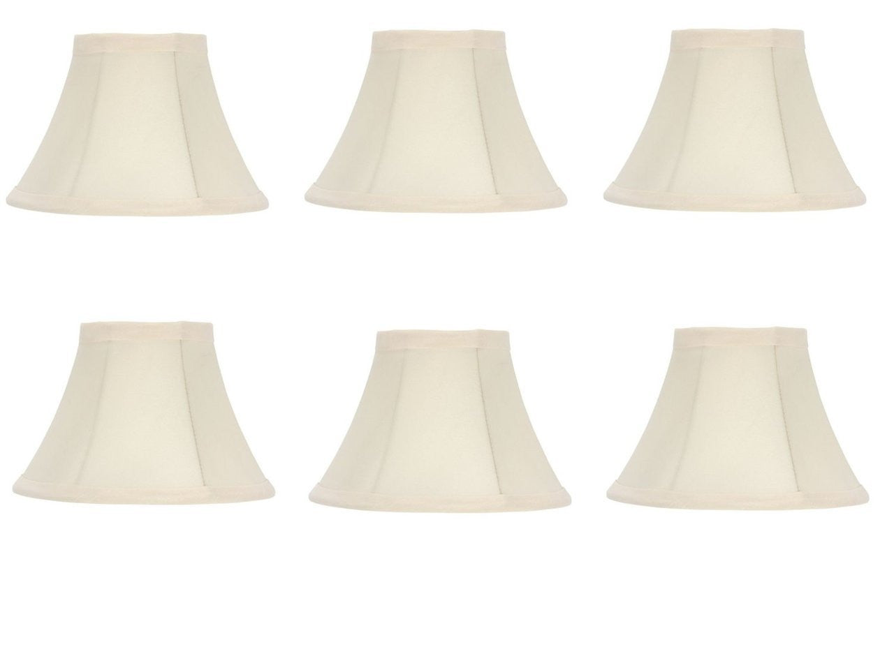 6 Inch Set Of 6 Chandelier Lamp Shades Eggshell Silk – UpgradeLights.com