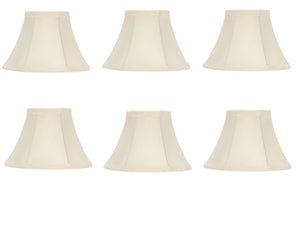 UpgradeLights Set of Six- 6 Inch Eggshell Bell Chandelier Shades