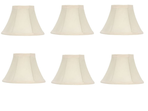 UpgradeLights Set of Six- 6 Inch Eggshell Bell Chandelier Shades