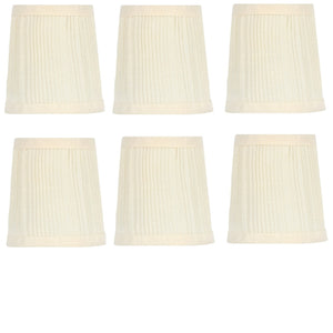 UpgradeLights Pleated Eggshell 4 Inch Retro Drum Chandelier Lamp Shades (Set of 6)