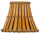 UpgradeLights All Natural Bamboo with Bronze Interior 4 Inch Flared Bell Clip On Chandelier Lampshade
