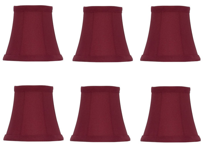 UpgradeLights Red Silk 5 Inch Empire Clip on Chandelier Lamp Shade (Set of 6)