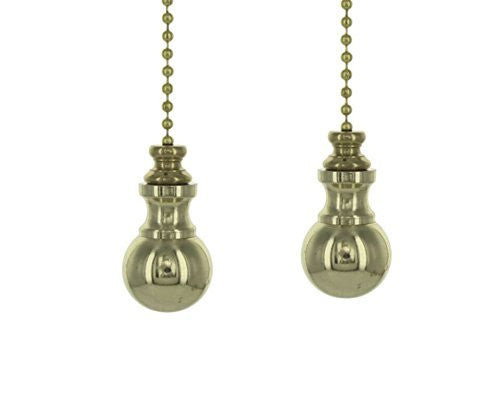 Royal Designs, Inc. Fan Pull Chain Extension Finial Adapter Antique Brass  Set of 2 