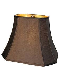 Upgradelights Black Silk with Gold Interior 10 Inch Square Cut Cornered Lampshade Replacement