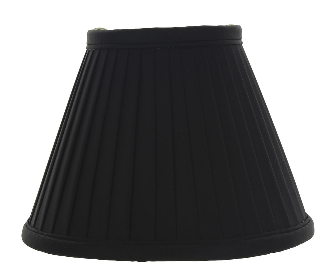 UpgradeLights Six Inch Clip On Mini Chandelier Lamp Shade in Black Pleated Silk with Gold Interior