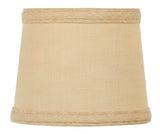 UpgradeLights 6 Inch Drum Style Chandelier Mini Lamp Shade Clip on Beige Linen