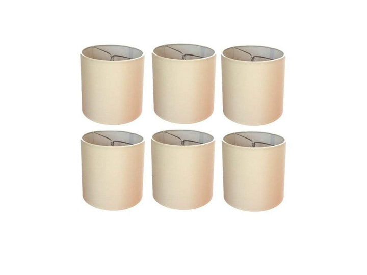 Upgradelights 7 Inch Tapered Drum Clip On Chandelier Lampshade 6x7x7 (Set of 6)