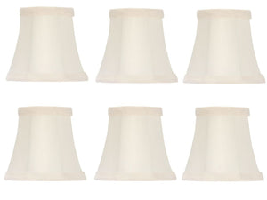 UpgradeLights Set of Six Off White Drum Shade Chandelier Lamp Shade Mini Clip on Shade 4" (Ui12)'