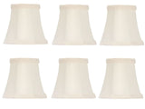 UpgradeLights Chandelier Lamp Shades Clip on 4 Inch White Silk Set of Six Clips Onto Bulb (#UI18)