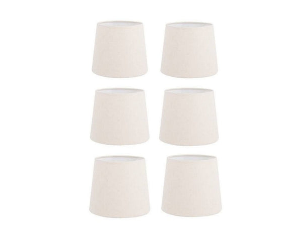 Upgradelights 7 Inch Chandelier Lampshades with Nickel Bulb Clip (Set of 6) (White)