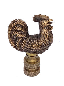 Antique Brass Decorative Rooster Lamp Shade Finial